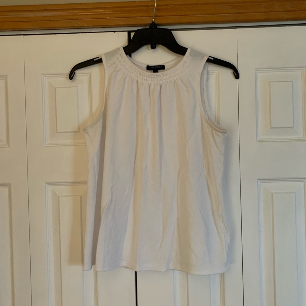 Banana Republic white sleeveless top